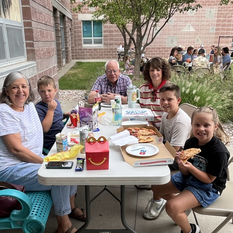 Family at grand picnic
