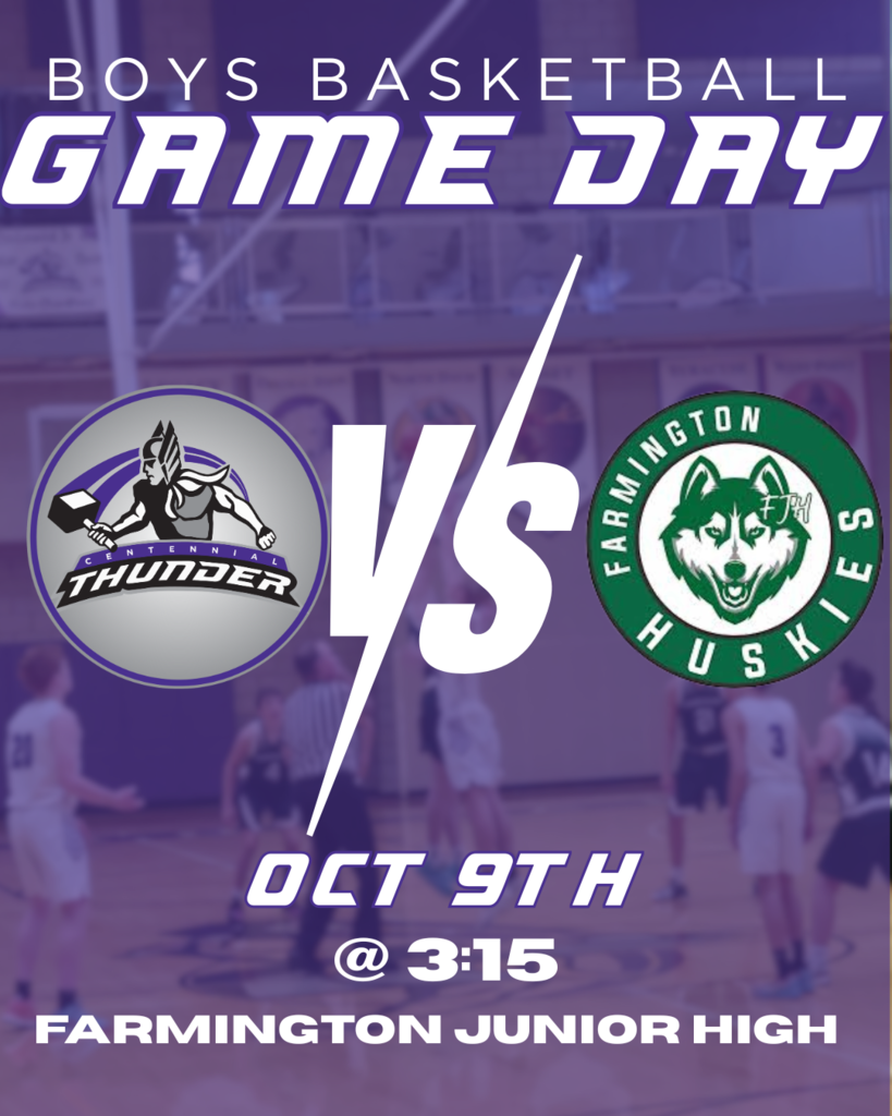 boys basketball game oct 9th 3:15 at farmington jr high