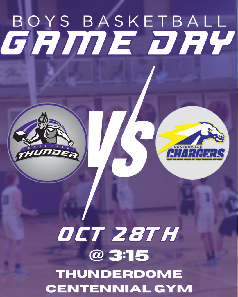 boys basketball game oct 28th 3:15 at centennial jr hgih