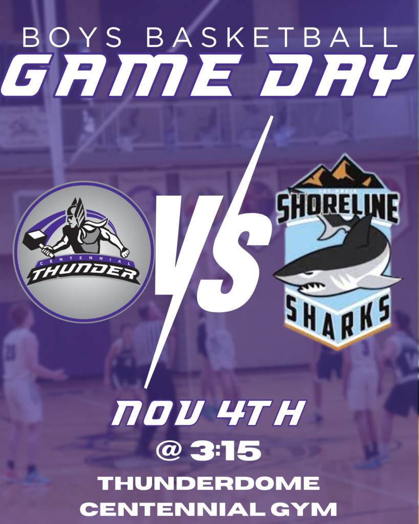 boys basketball game nov 4th 3:15 at centennial jr hgih