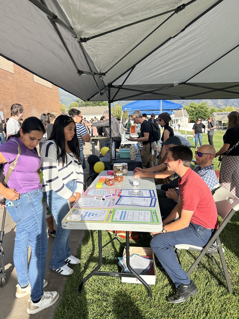 Students play math games.