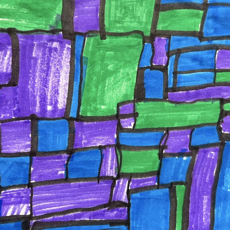 Abstract art created with multiple colors in a tile mosaic style