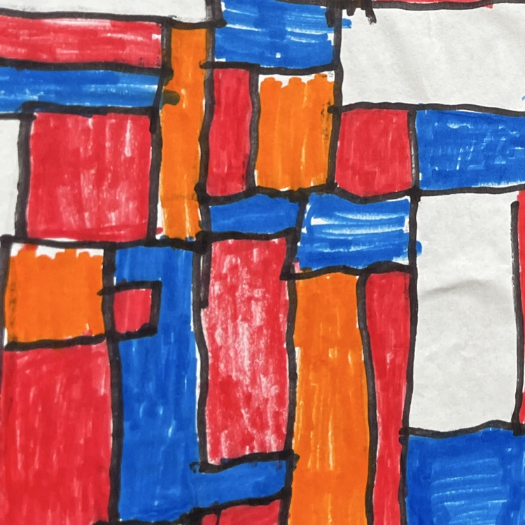 Abstract art created with multiple colors in a tile mosaic style
