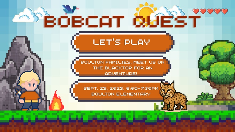 video game characters with text regarding Boulton family scavenger hunt 