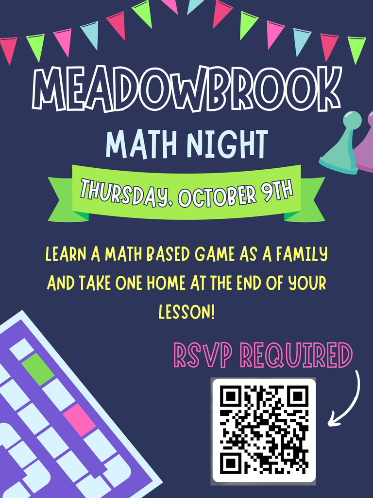 Meadowbrook Math Night - Thursday, October 9th. Please RSVP