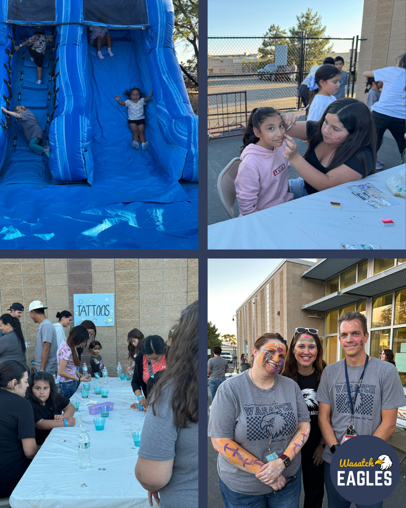 Wasatch faculty and families enjoying a back-to-school carnival