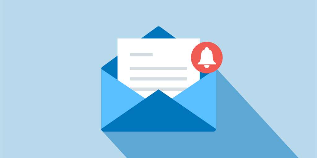 Envelope with the word "newsletter"