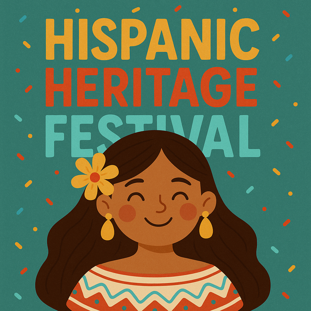 hispanic heritage festival with cartoon girl