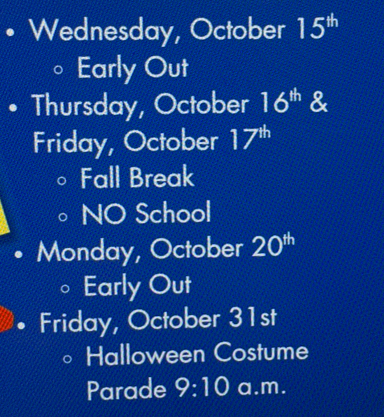 Upcoming Breaks and Fun!