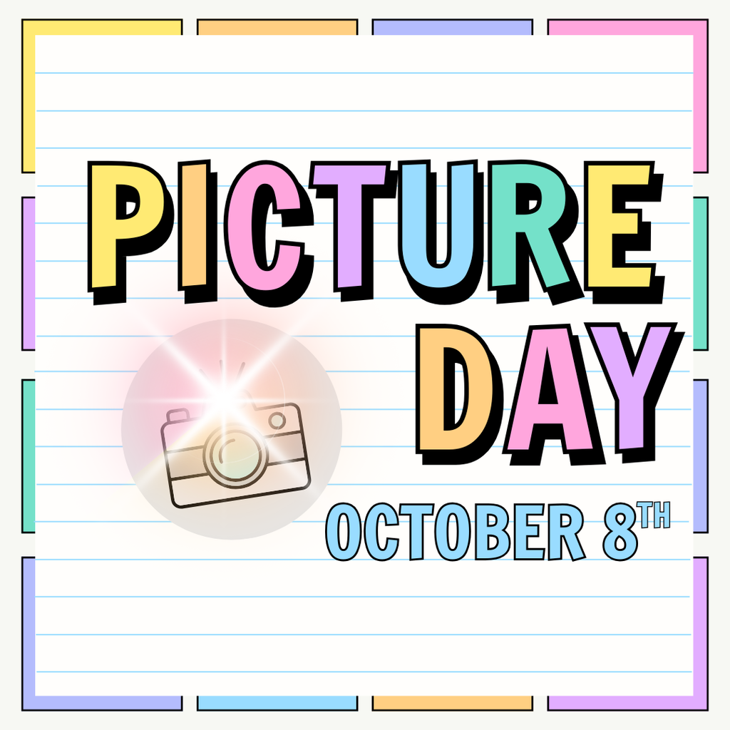 Picture Day October 8th with image of flashing camera