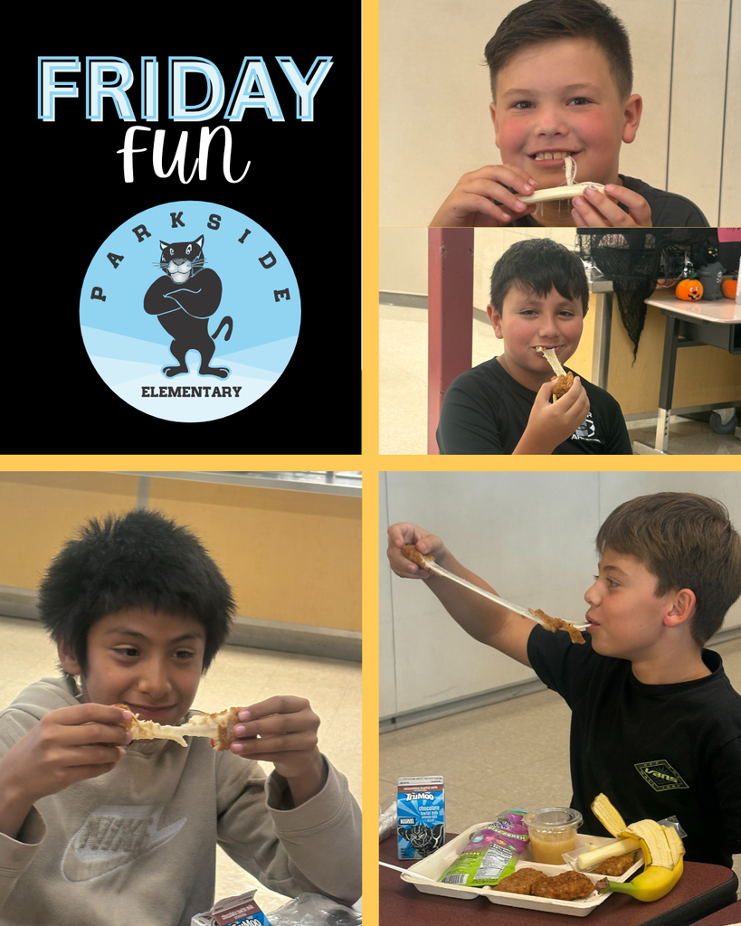 Friday Fun, students stretching their mozzarella sticks