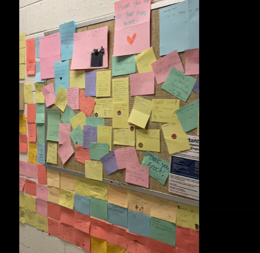 BJH students wrote thank you notes