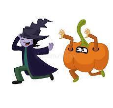 Witch and Pumpkin running