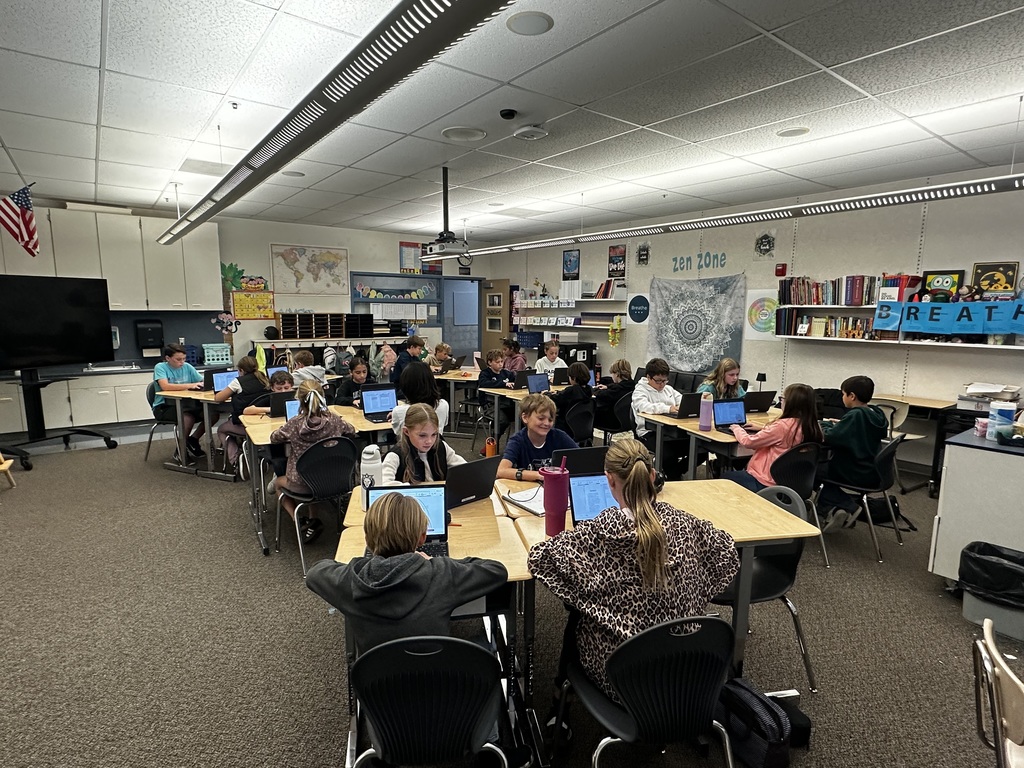 students working on classwork getting ready for the end of term