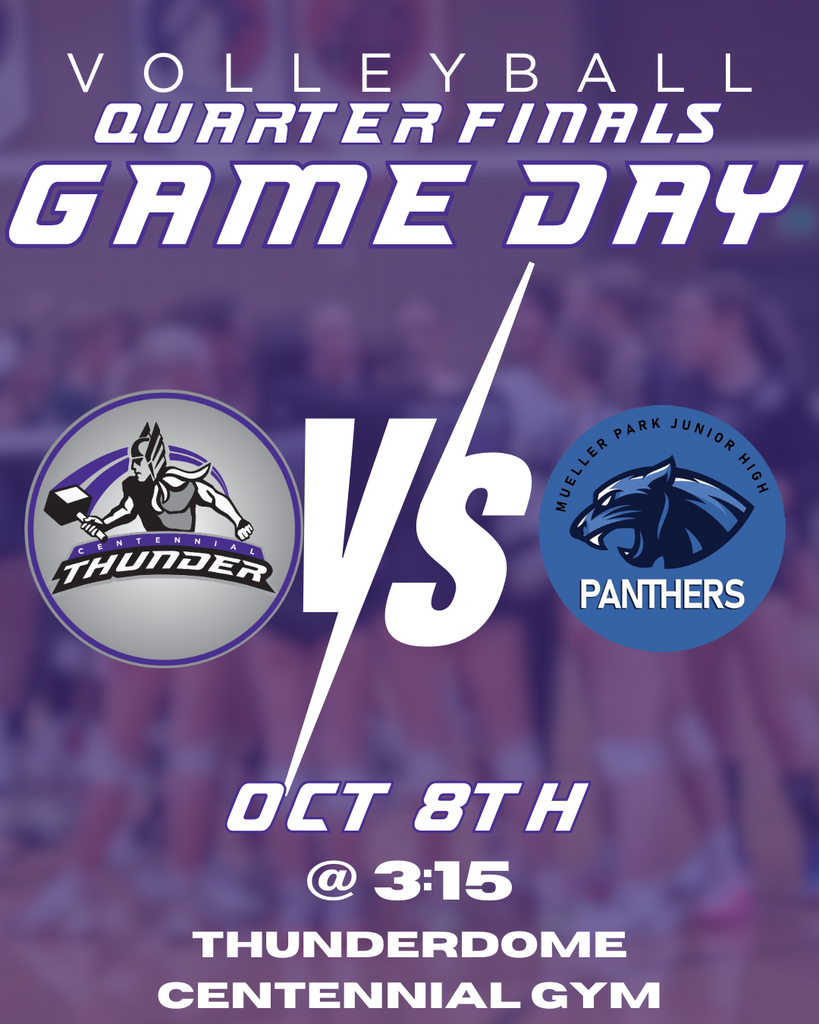 Volleyball Quarter Finals Game - Centennial vs Mueller Park JH Panthers Oct 8th @ 3:15pm  - Thunderdome - Centennial Gym