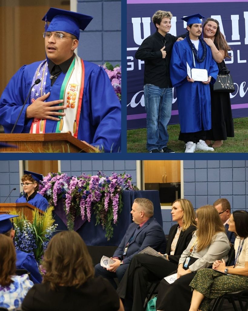 A collage of photos from the Fall Mountain High graduation.
