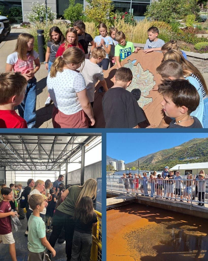 Photo collage of 5th grade students on field trip