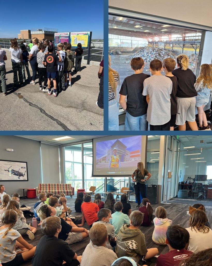 Photo collage of 5th grade students on field trip