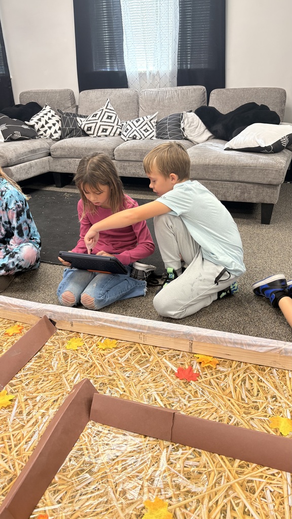 2 young students working with each other on their iPad