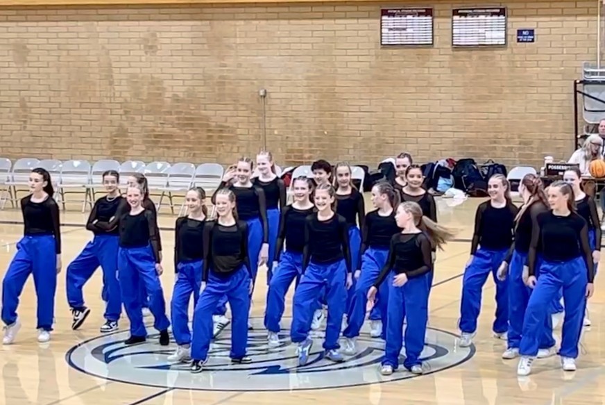 The Fairfield Dance Squad performing at Half Time