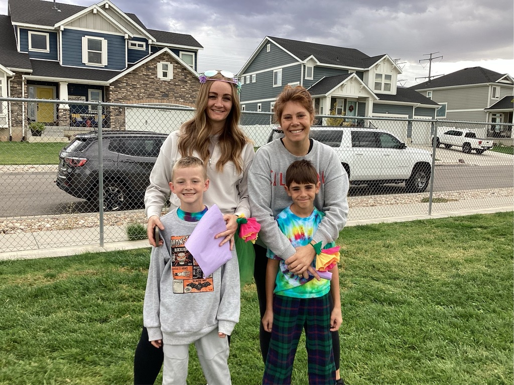 moms and students pictured outside