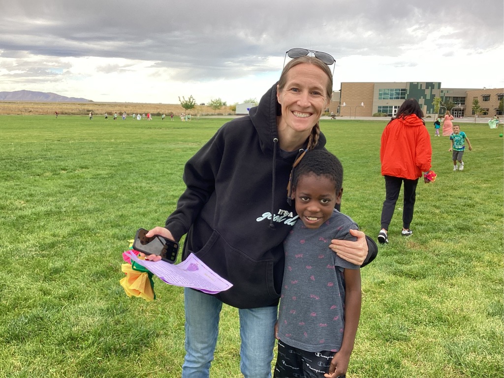 moms and students pictured outside