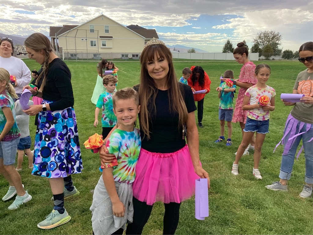 moms and students pictured outside
