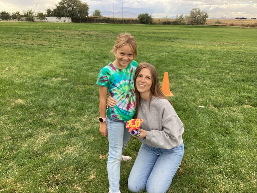 moms and students pictured outside