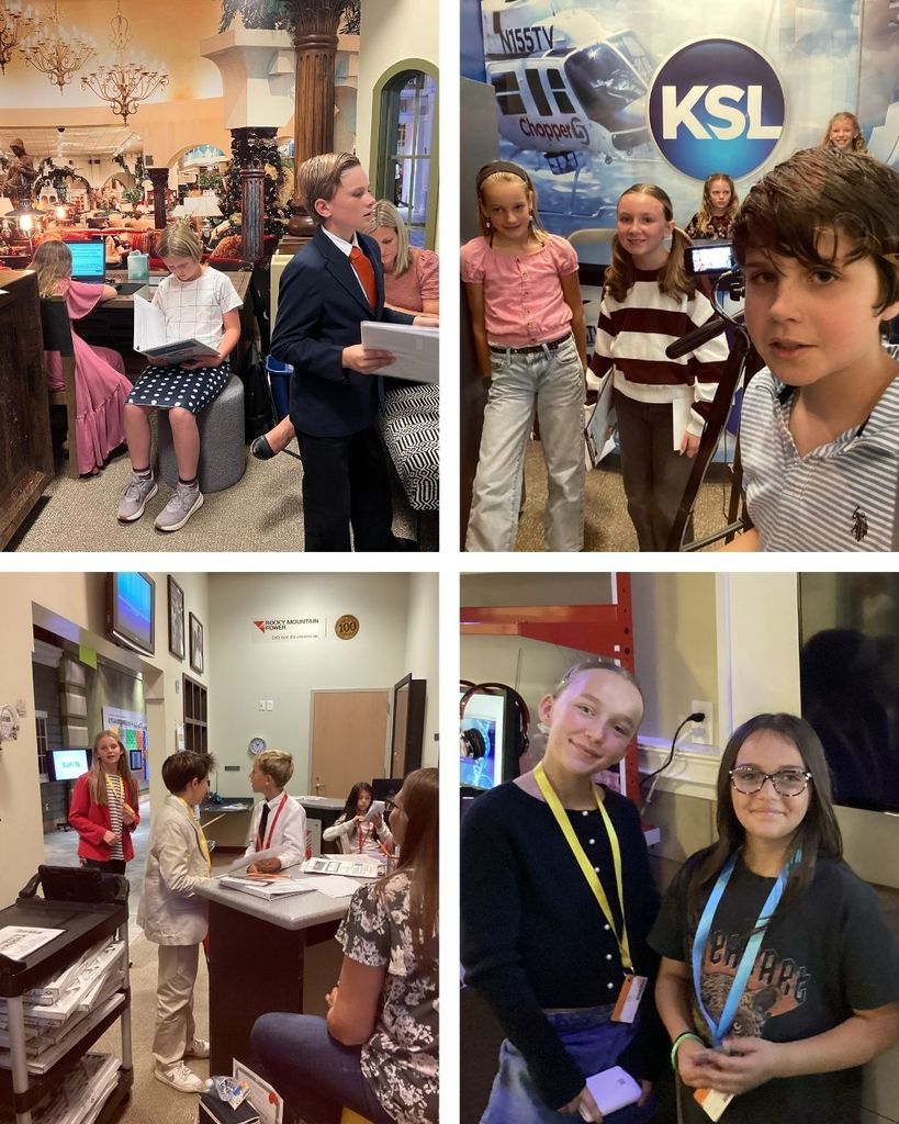 Photo collage of students in professional settings.