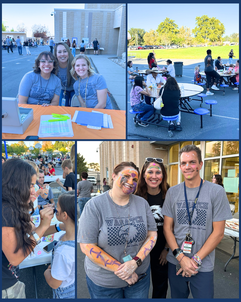 A collage of photos from the Wasatch Elementary Back to School Carnival.