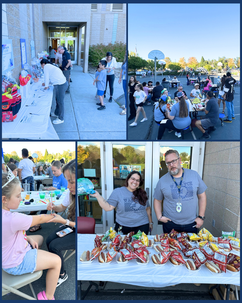 A collage of photos from the Wasatch Elementary Back to School Carnival.