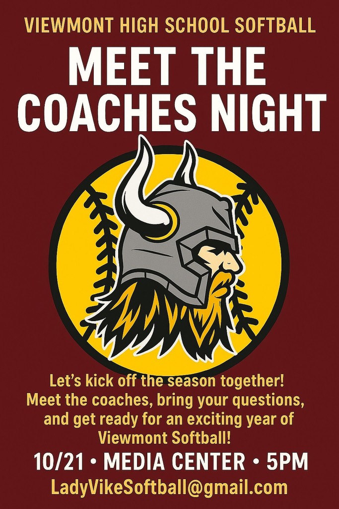 VHS softball meet the coaches night - lets kick off the season together! Meet the coaches, bring your questions, and get ready for an exciting year of Viewmont Softball - 10/21, Media Center, 5 pm - ladyvikesoftball@gmail.com