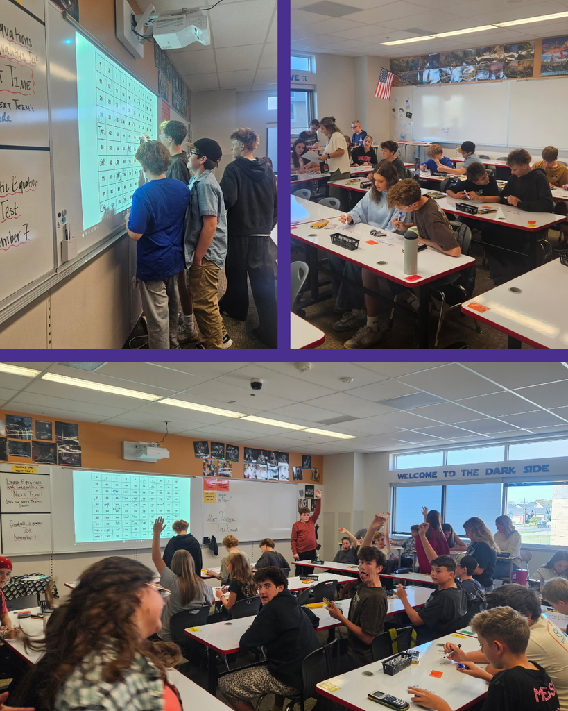 math students answering questions during a game on desks