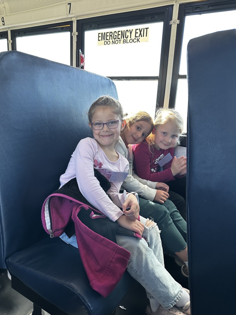 students pictured on the school bus