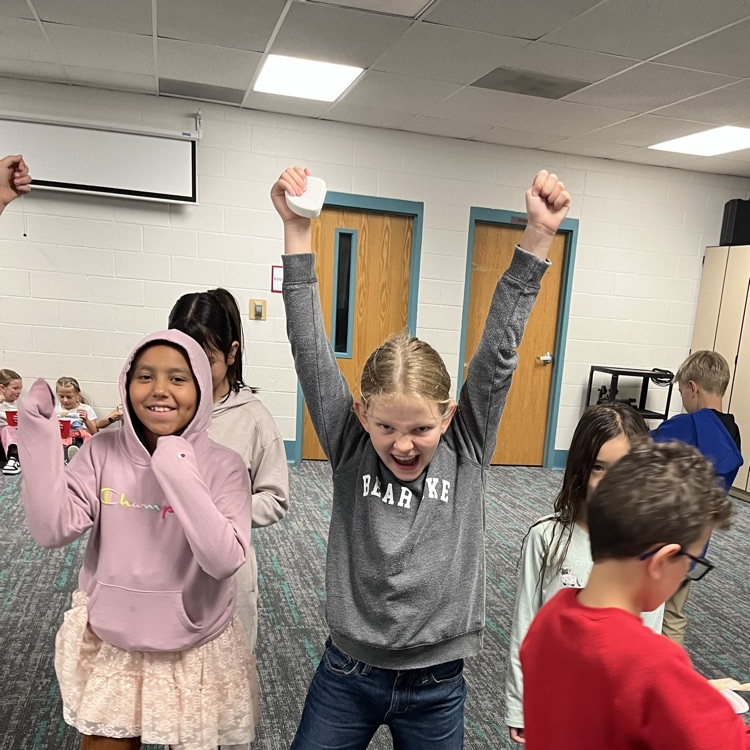Here you can see our fourth grade students showing off their excitement for root beer floats!