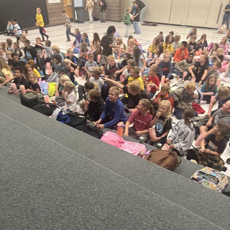 Students getting ready for the movie