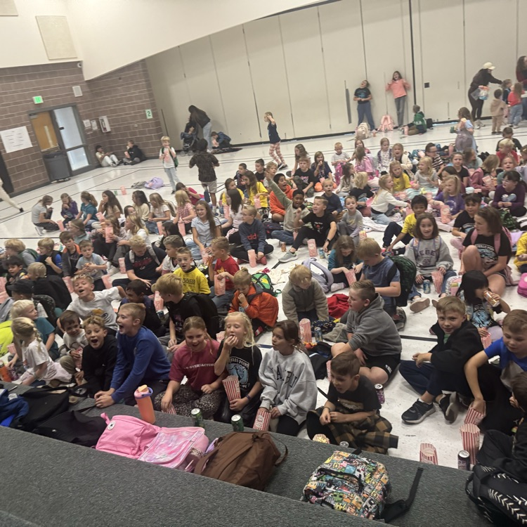 Students getting ready for the movie