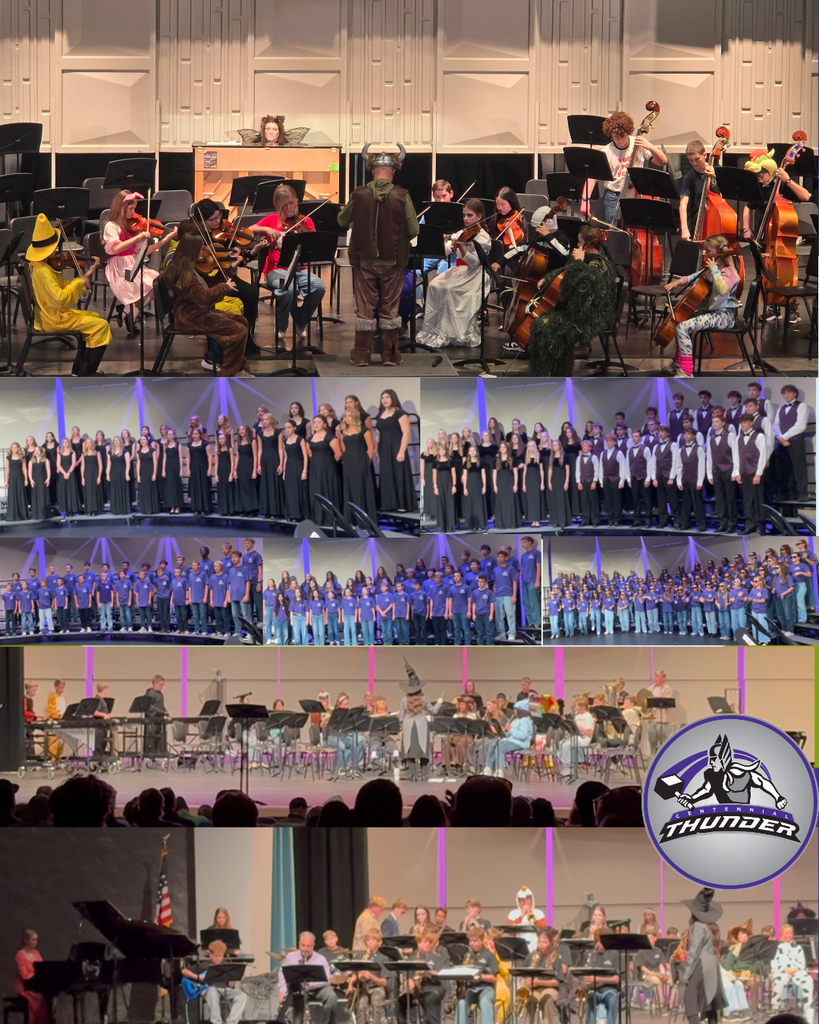 photos of schools band, choir, and orchestra at their fall performances