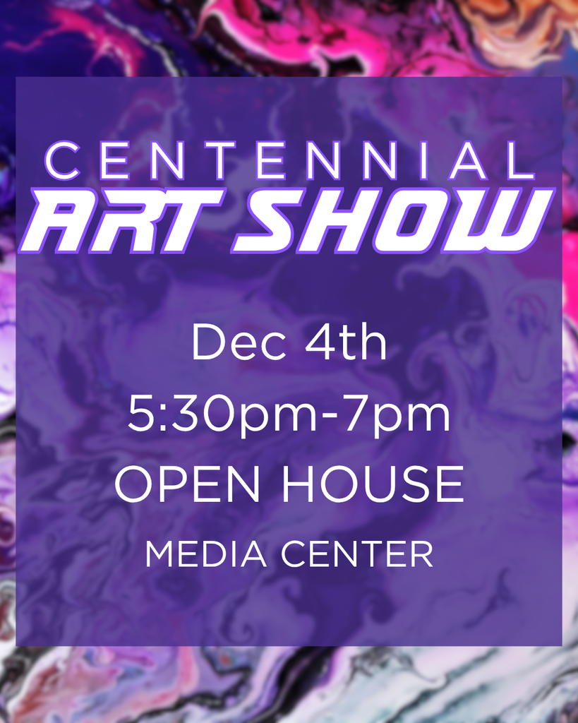 art show flyer in media center on 5:30-7pm dec 4th