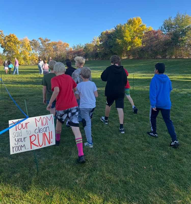 6th graders walking/running laps 