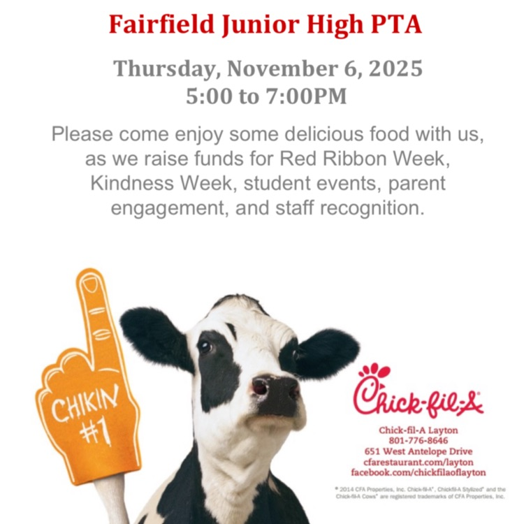 PTA Spirit Night on November 6 from 5-7 pm