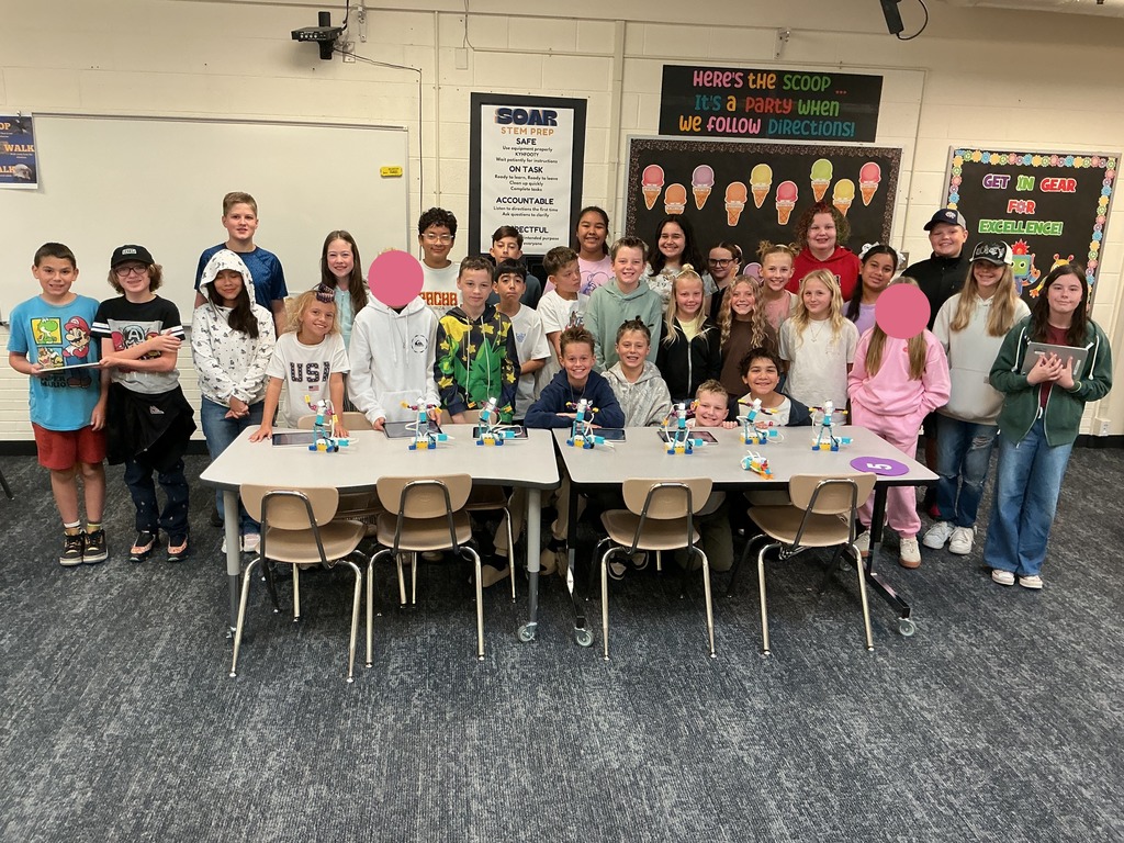 Class with STEM robots