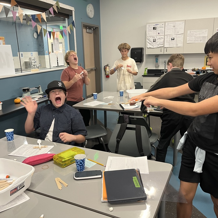 Period 3 and 4 - making candy pumpkin / marshmallow catapults