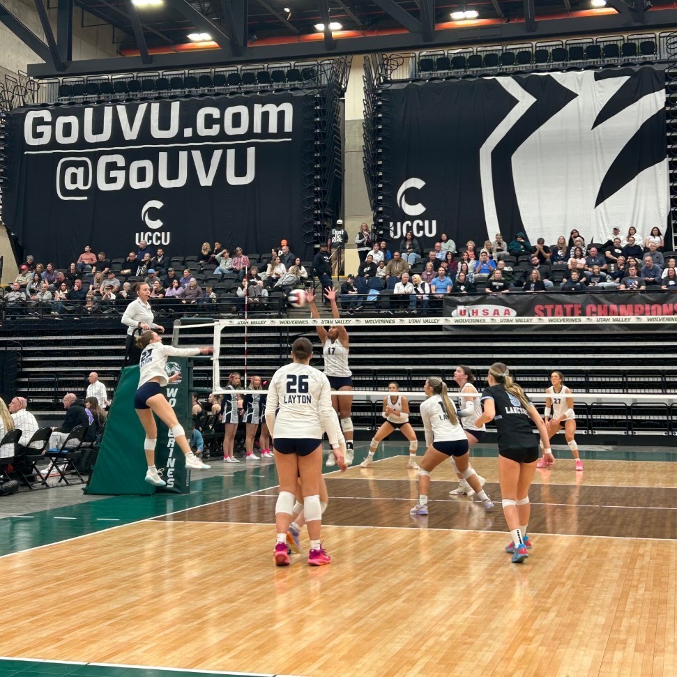 Spike by a Lancer volleyball player