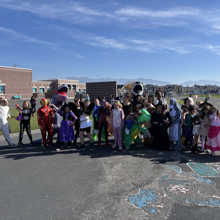 Kids in costume on the playground