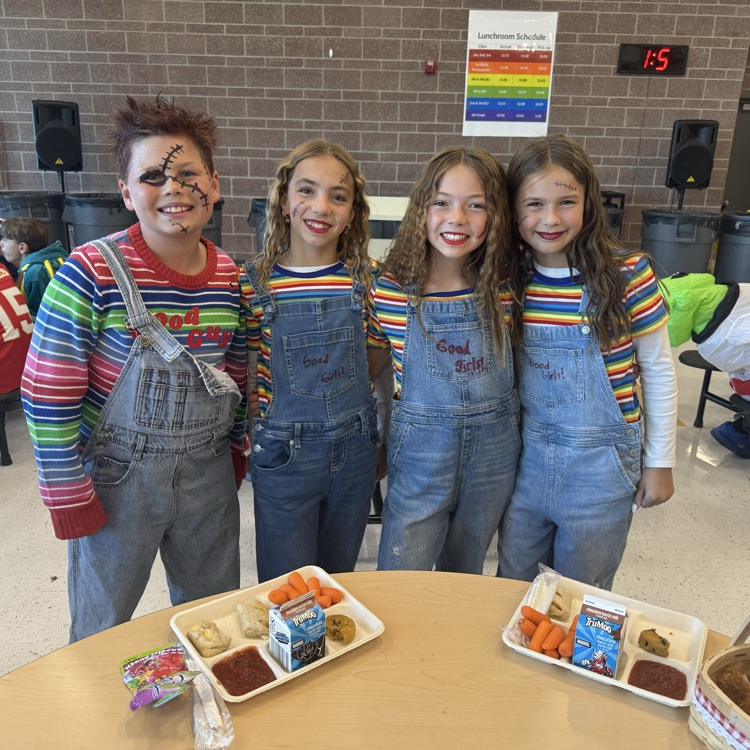 Four students dressed as Chucky
