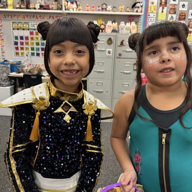 Two girls in costumes