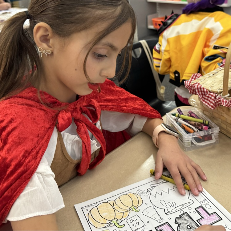 Student coloring and costume