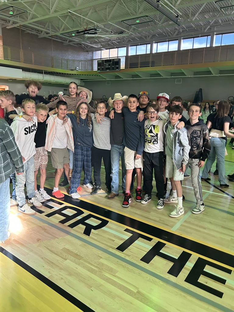 Boys and girls at the dance in the gym