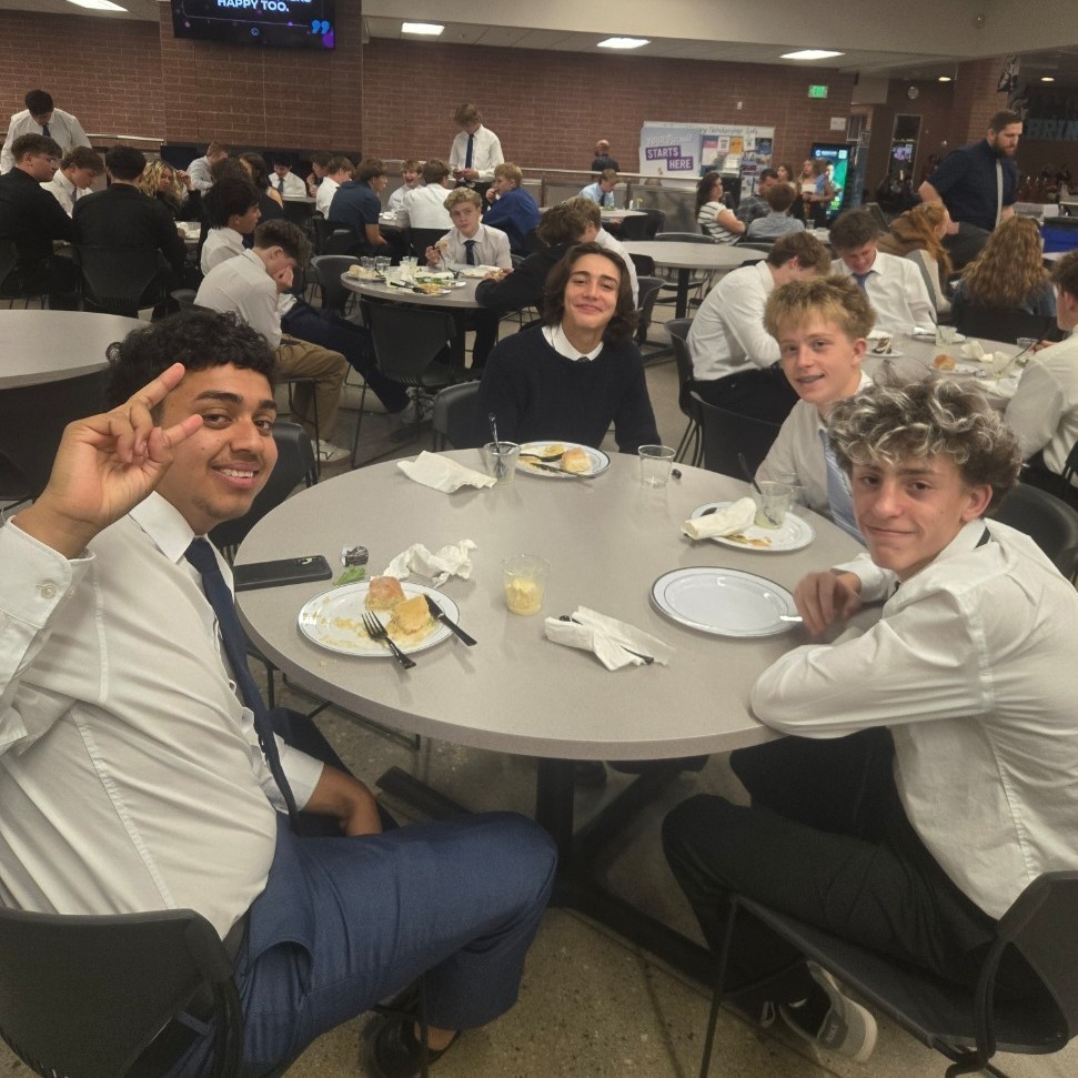 Wrestlers saying hi at dinner